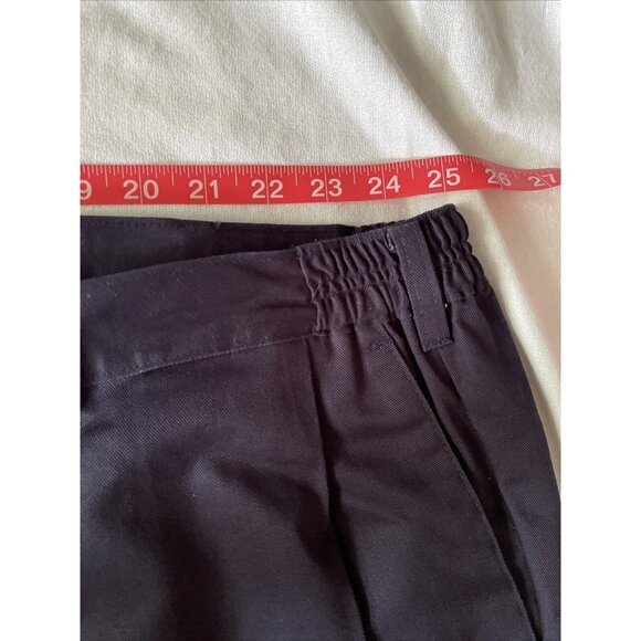 Haggar Mens Pleated Front Shorts 54W Dark Purple Full Cotton Elastic Waist Made - Picture 9 of 11